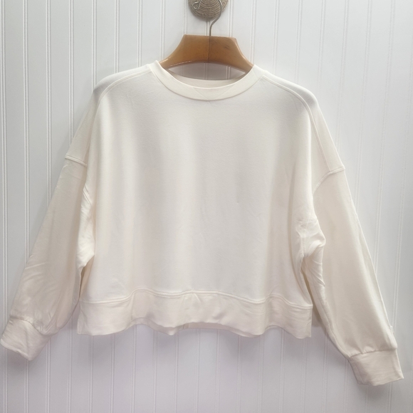Old Navy Tops - Old Navy Live In French Terry Cream Crewneck Soft Sweatshirt With Side Slits 2X